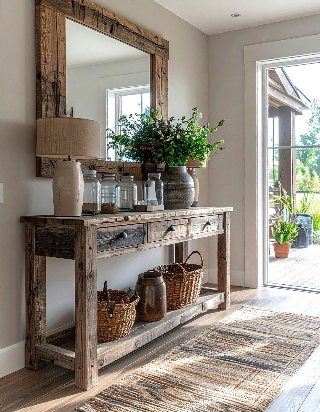 Rustic Farmhouse Charm - 50 Foyer Decor Ideas to Make a Grand First Impression