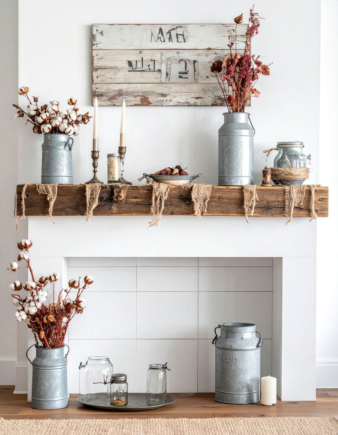 Rustic Farmhouse Charm - 40 Stylish Mantel Decor Ideas for Every Season