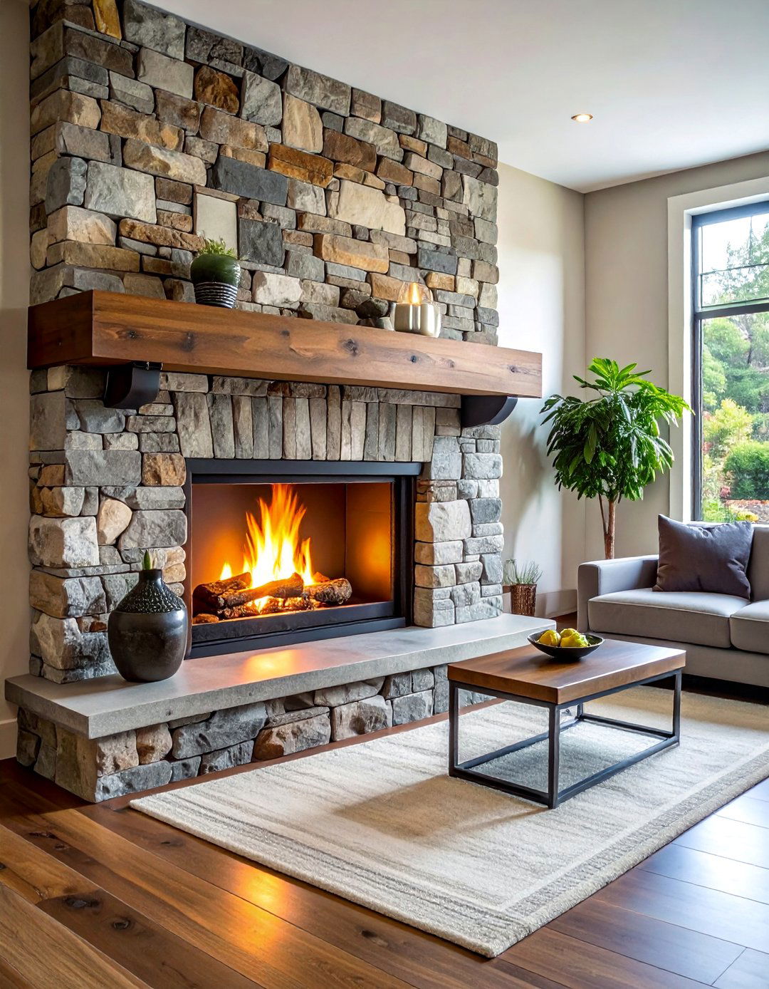 Rustic Modern Hybrid Styles - 40 Modern Fireplace Ideas to Warm Up Your Home