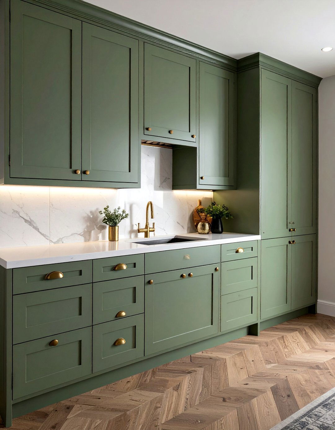 Rustic Sage Green Kitchen Cabinets with Brass Hardware - 20 Rustic Sage Green Kitchen Cabinets Ideas
