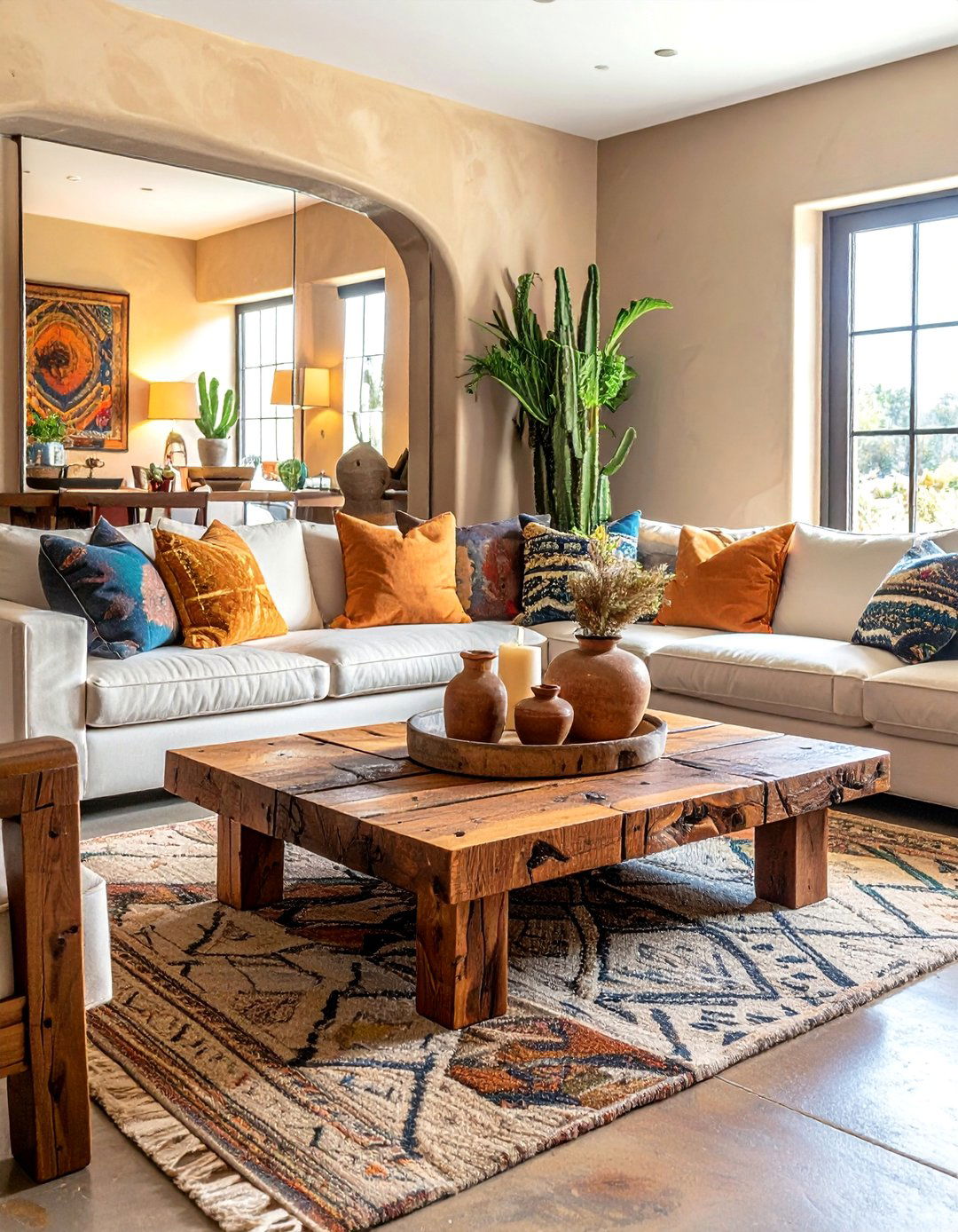 Rustic Wood Coffee Table Southwestern Living Room - 25 Southwestern Living Room Ideas for a Cozy Retreat