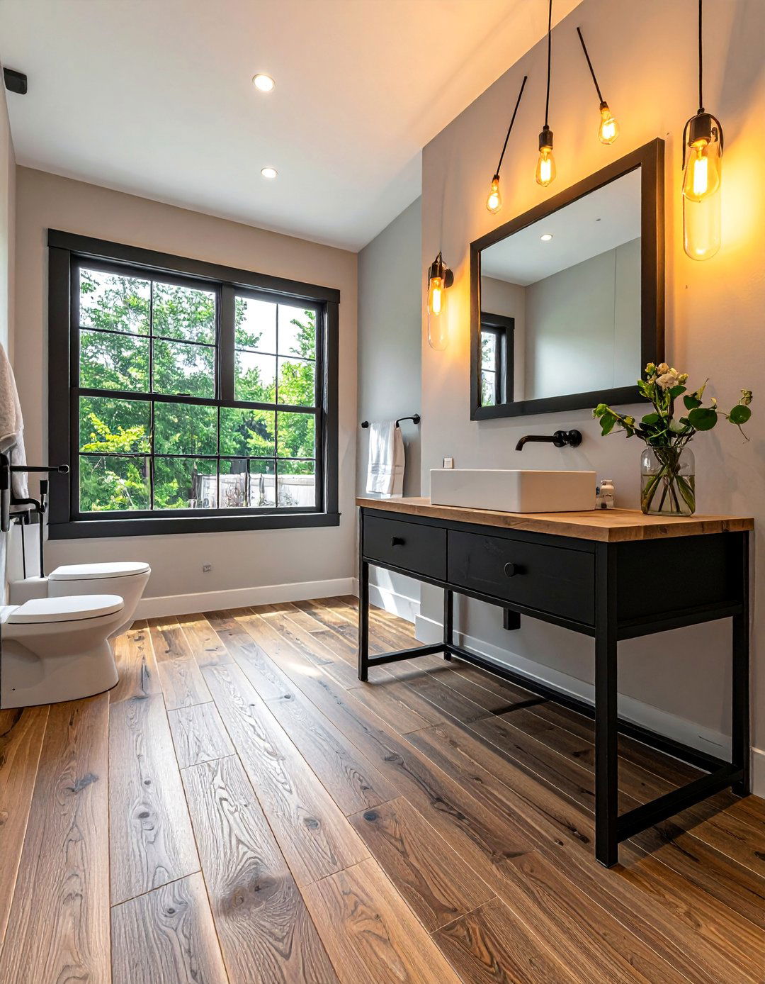 Rustic Wood Look Porcelain Powder Room Floor Tile - 25 Powder Room Floor Tile Ideas for a Stunning Look