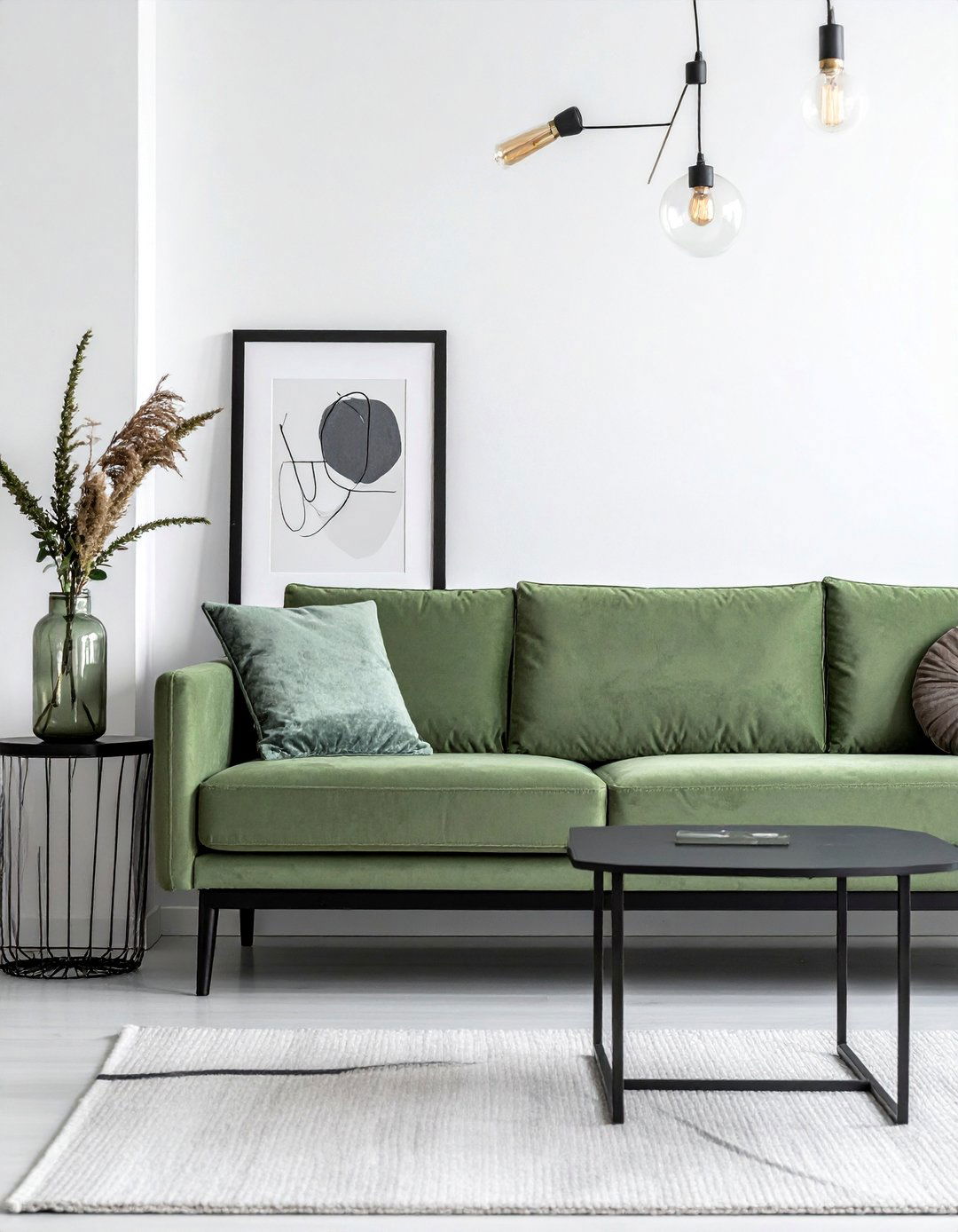 Sage Green Couch in a Minimalist Setting - 20 Sage Green Couch Living Room Ideas for Serenity