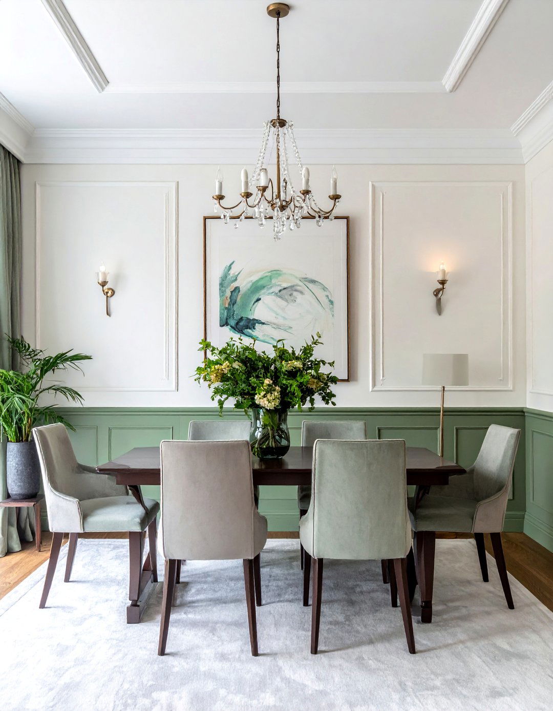 Sage Green Wainscoting for Added Character - 40 Sage Green Paint Color Ideas for a Serene Home