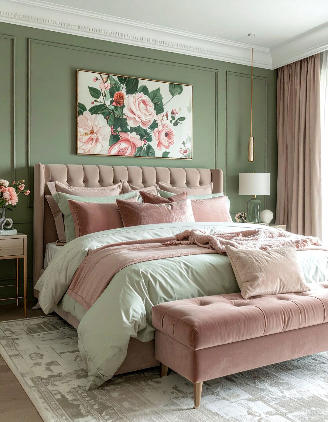 Sage Green and Dusty Rose for a Soft Romantic Vibe - 40 Sage Green Paint Color Ideas for a Serene Home