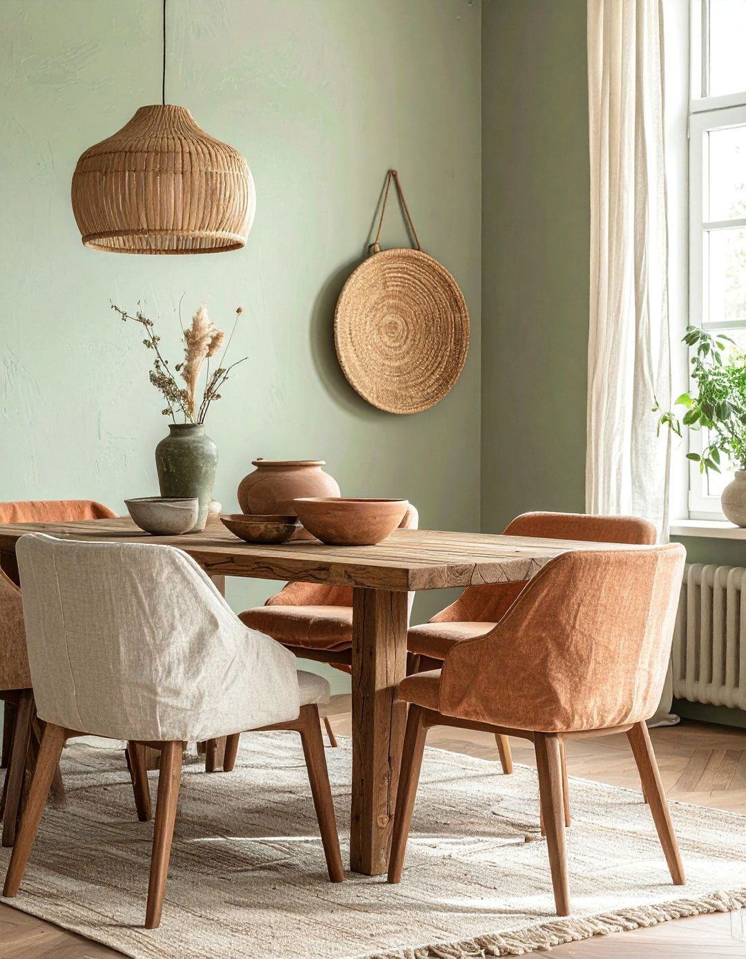 Sage Green and Terracotta Hues - 25 Sage Green Dining Room Ideas for a Serene Space