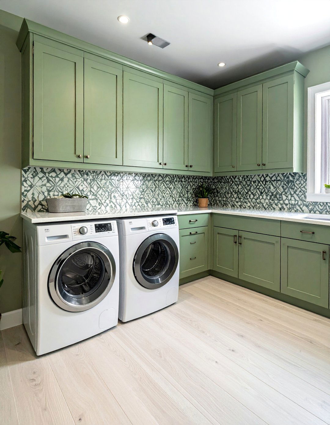Sage Green for Laundry Room Cabinets - 40 Sage Green Paint Color Ideas for a Serene Home