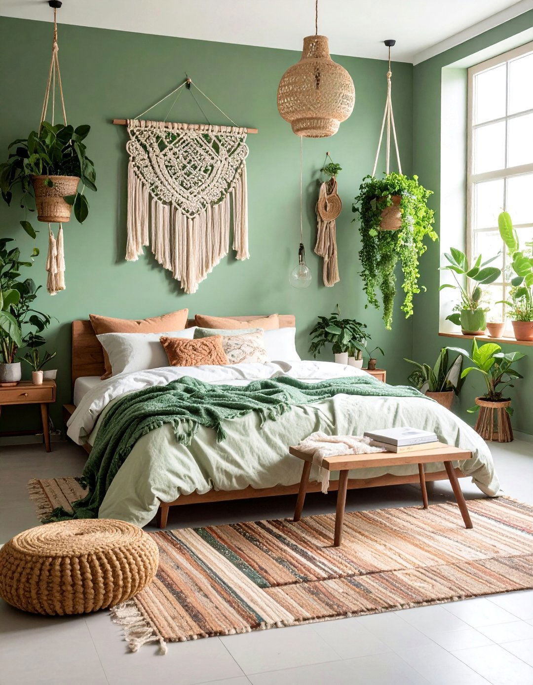 Sage Green for a Bohemian Style Bedroom - 40 Sage Green Paint Color Ideas for a Serene Home