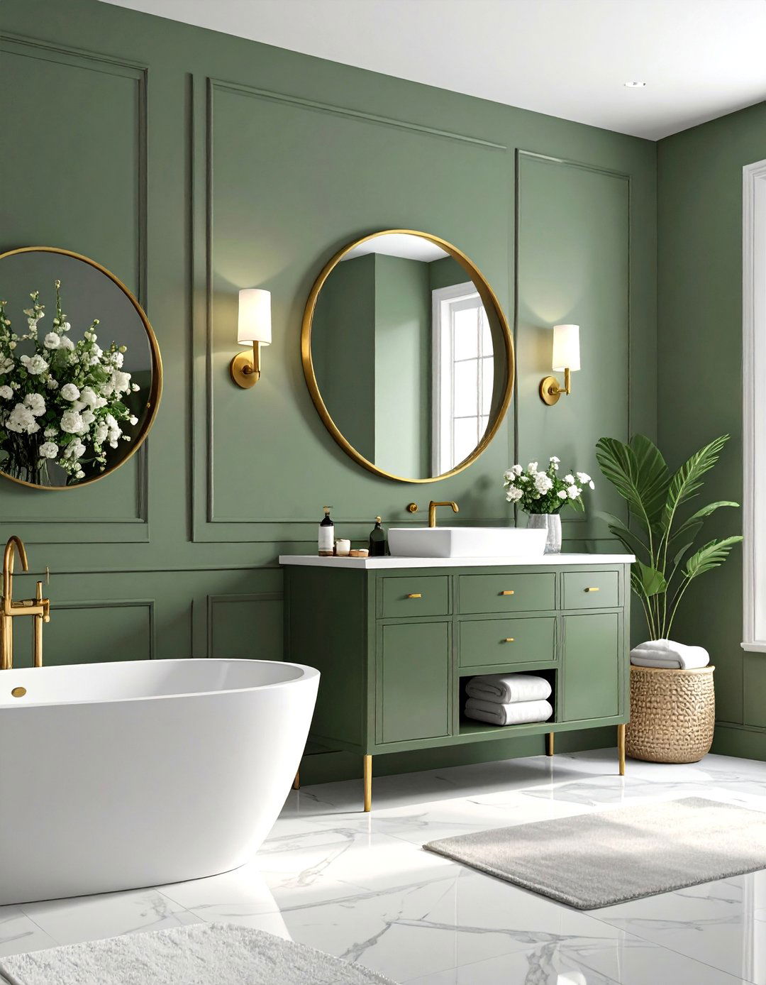 Sage Green with Gold and Brass Accents - 40 Sage Green Paint Color Ideas for a Serene Home