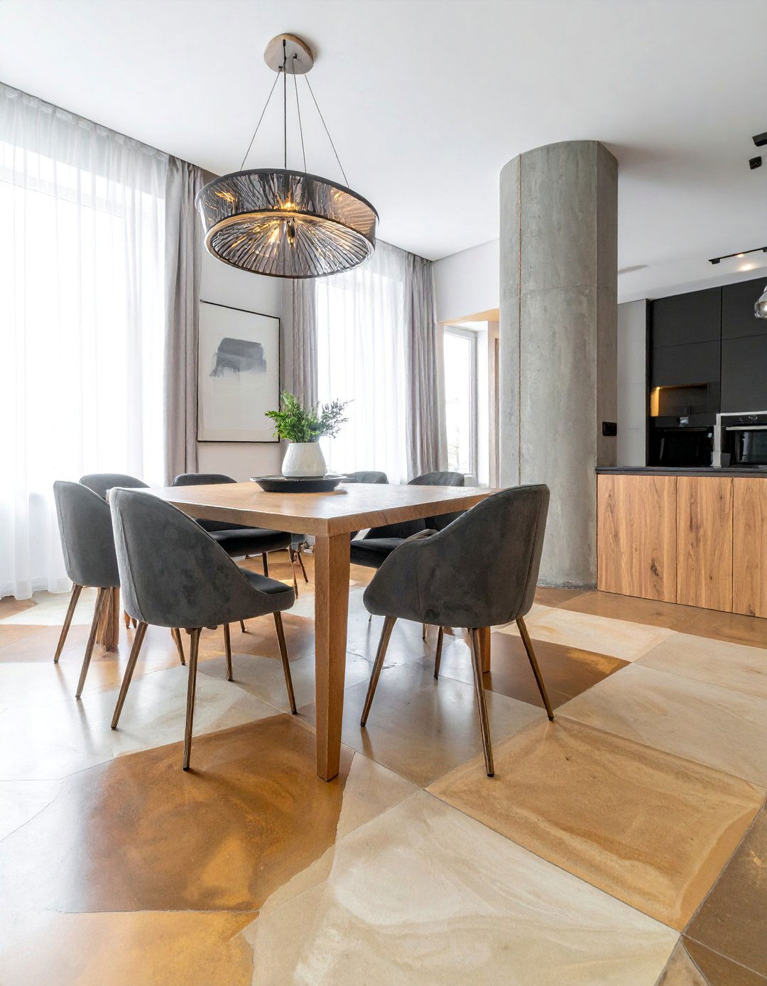 Saw Cut Stained Concrete Floors - 25 Stained Concrete Floors for Modern Interiors