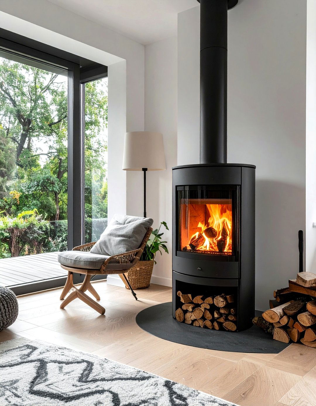 Scandinavian Corner Wood Burning Stoves - 20 Scandinavian Fireplace Ideas for Cozy Warmth