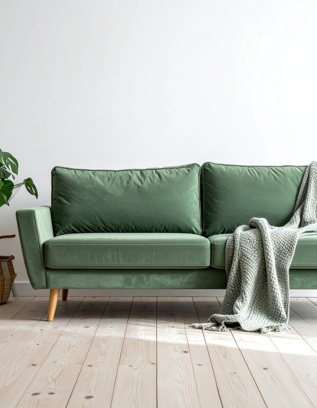 Scandinavian Design Featuring a Sage Green Couch - 20 Sage Green Couch Living Room Ideas for Serenity