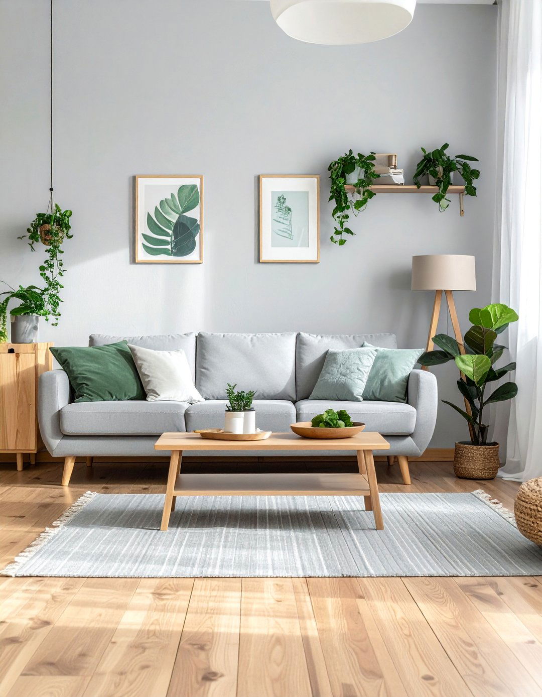 Scandinavian Design with Pale Grey and Sage - 20 Grey and Sage Green Living Room Ideas
