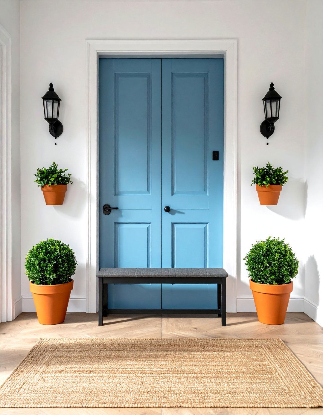 Scandinavian Entryway with Symmetrical Layout - 20 Scandinavian Entryway Ideas for a Cozy Home