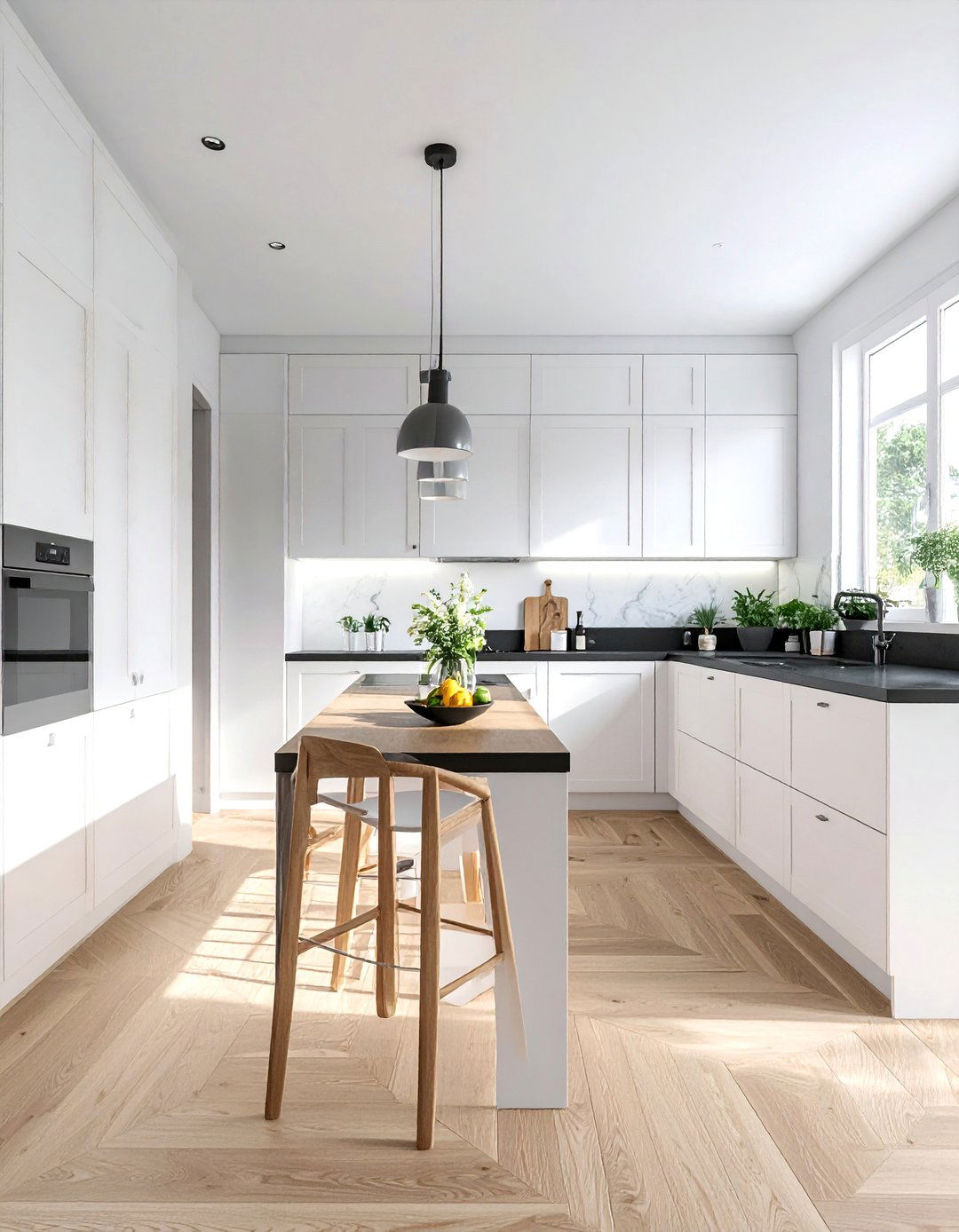 Scandinavian Inspired Black and White Kitchen - 40 Black and White Kitchen Ideas for a Classic and Chic Space