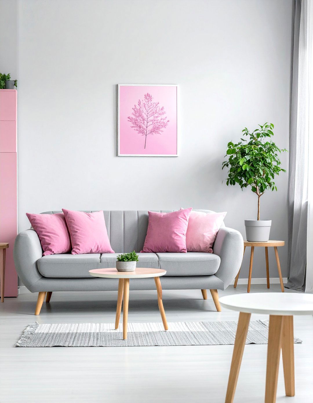 Scandinavian Inspired Pink and Grey Decor - 25 Pink and Grey Living Room Ideas for a Modern Look