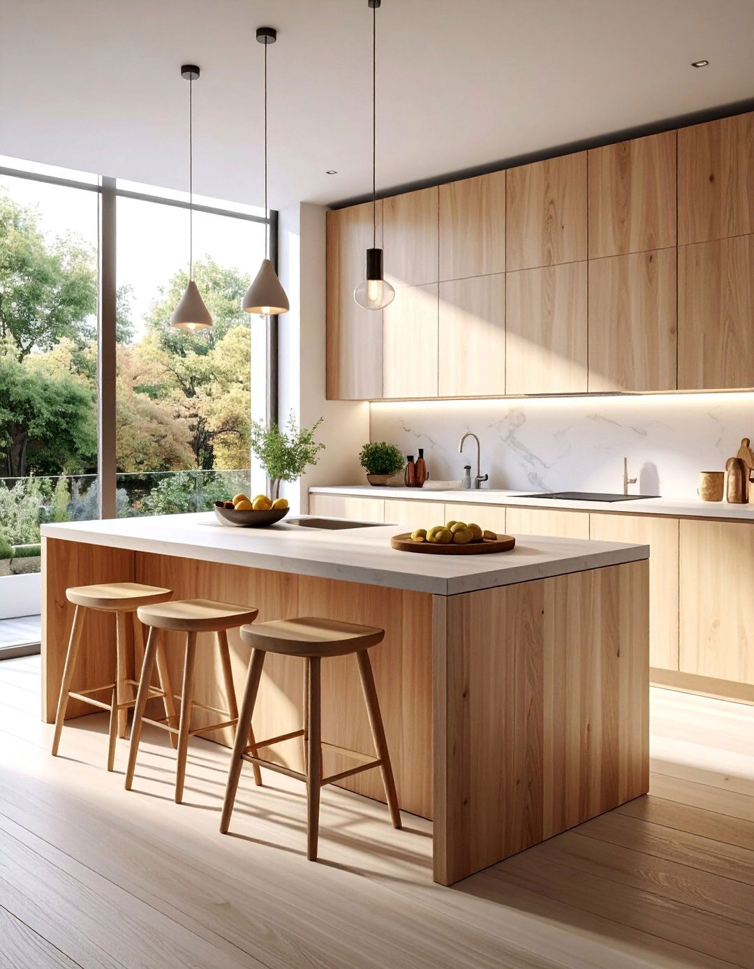 Scandinavian Light Wood Focus - 40 Kitchen Island Ideas for Spacious Kitchens