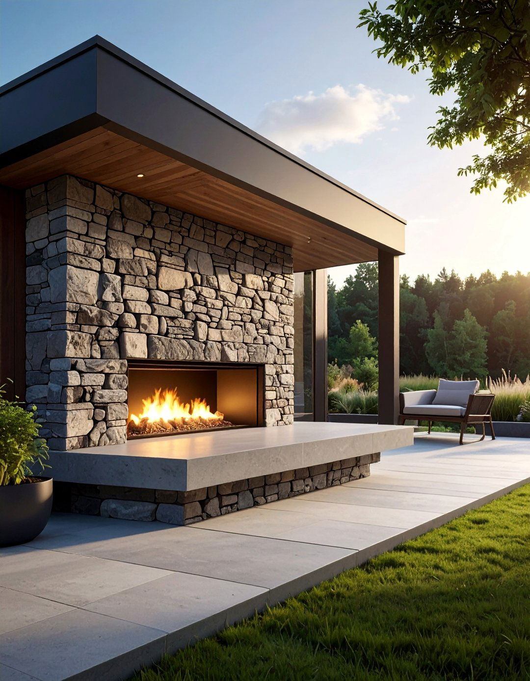 Scandinavian Outdoor Fireplace Extensions - 20 Scandinavian Fireplace Ideas for Cozy Warmth