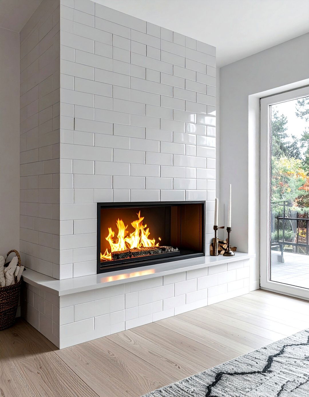 Scandinavian Tile Fireplace Accents - 20 Scandinavian Fireplace Ideas for Cozy Warmth