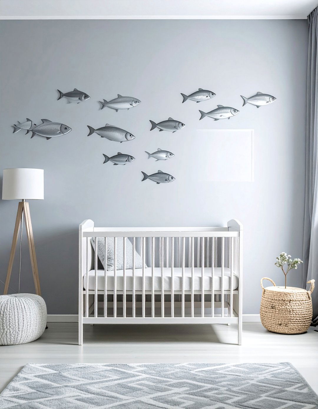 School of Fish Wall Decals - 20 Ocean-themed Nursery Ideas for a Calm and Serene Space