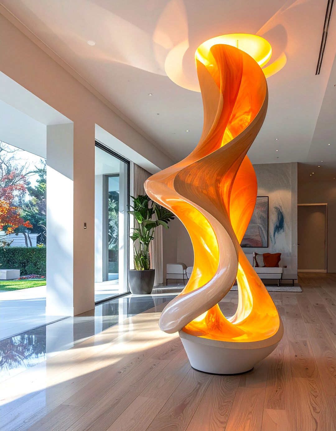 Sculptural Lighting Art - 50 Foyer Decor Ideas to Make a Grand First Impression