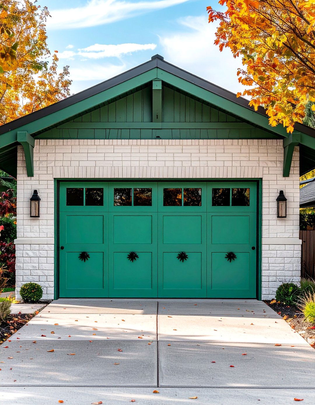 Seafoam Green Garage Door for a Retro Touch - 20 Green Garage Door Ideas to Boost Curb Appeal