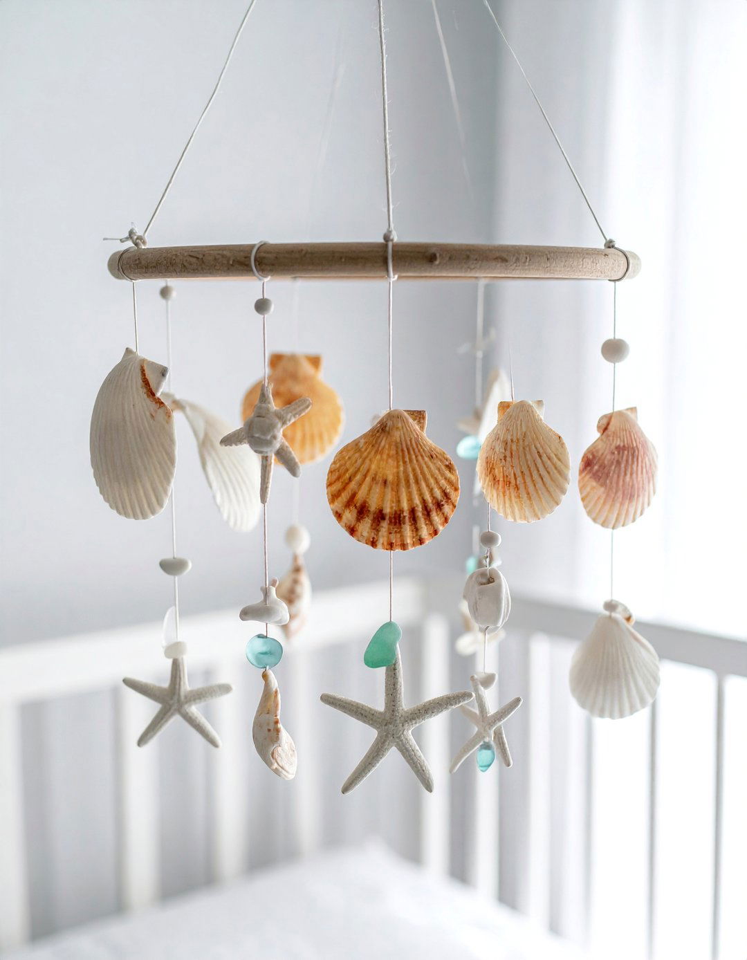 Seashell and Starfish Mobile - 20 Ocean-themed Nursery Ideas for a Calm and Serene Space