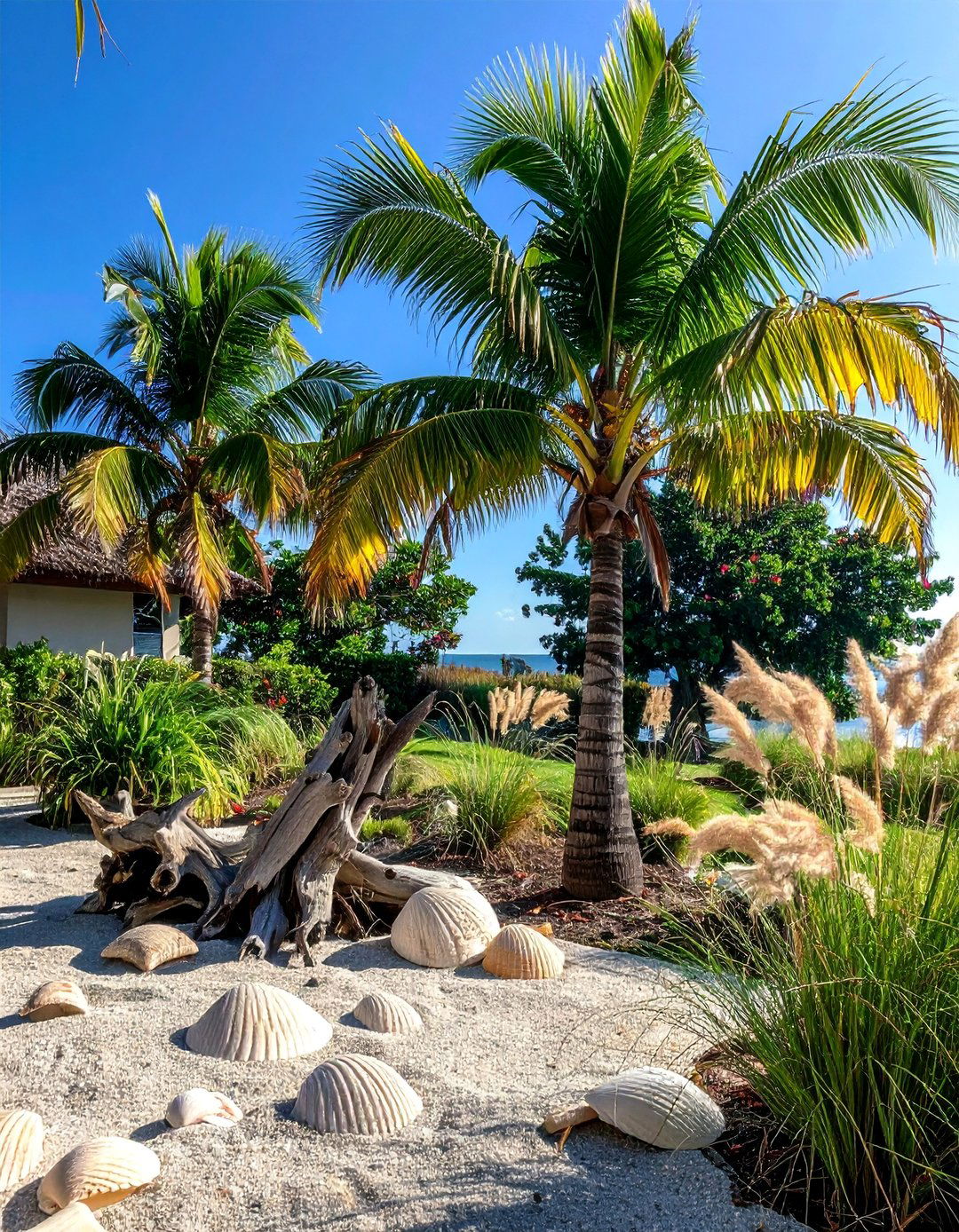 Seaside Coastal Palm Retreat - 30 Front Yard Palm Tree Landscape Design Ideas