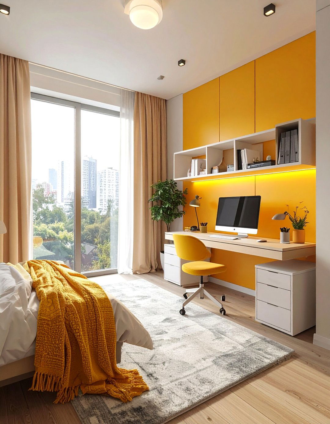 Seasonal Adaptability Workspace - 40 Bedroom Office Ideas for a Productive Space