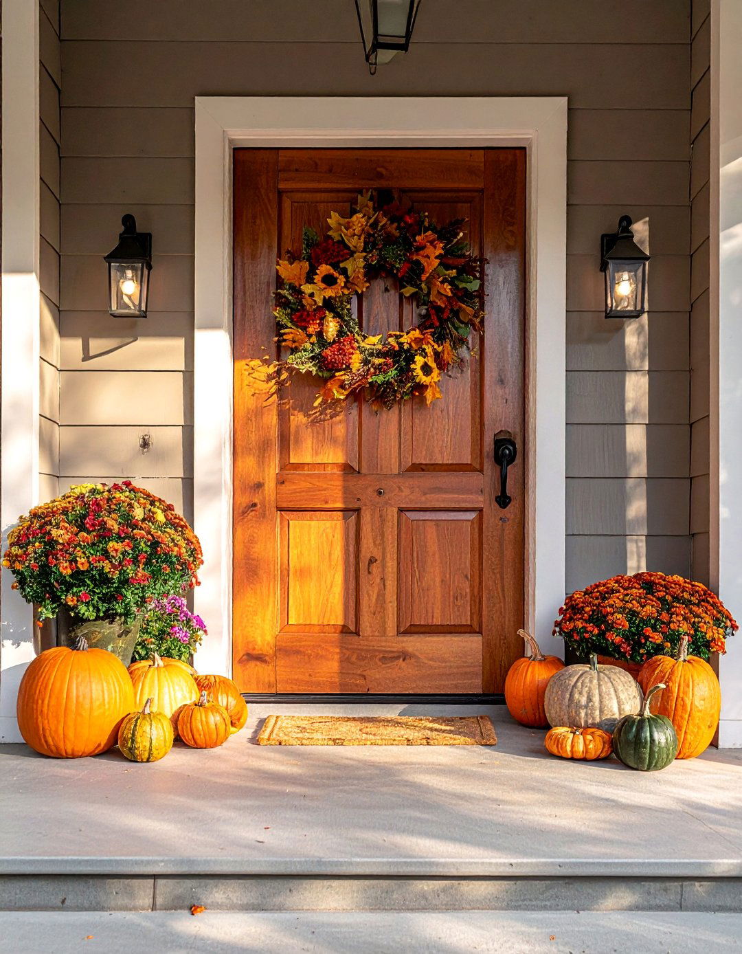 Seasonal Sign and Banner Display - 30 Front Door Fall Decor Ideas to Welcome the Season