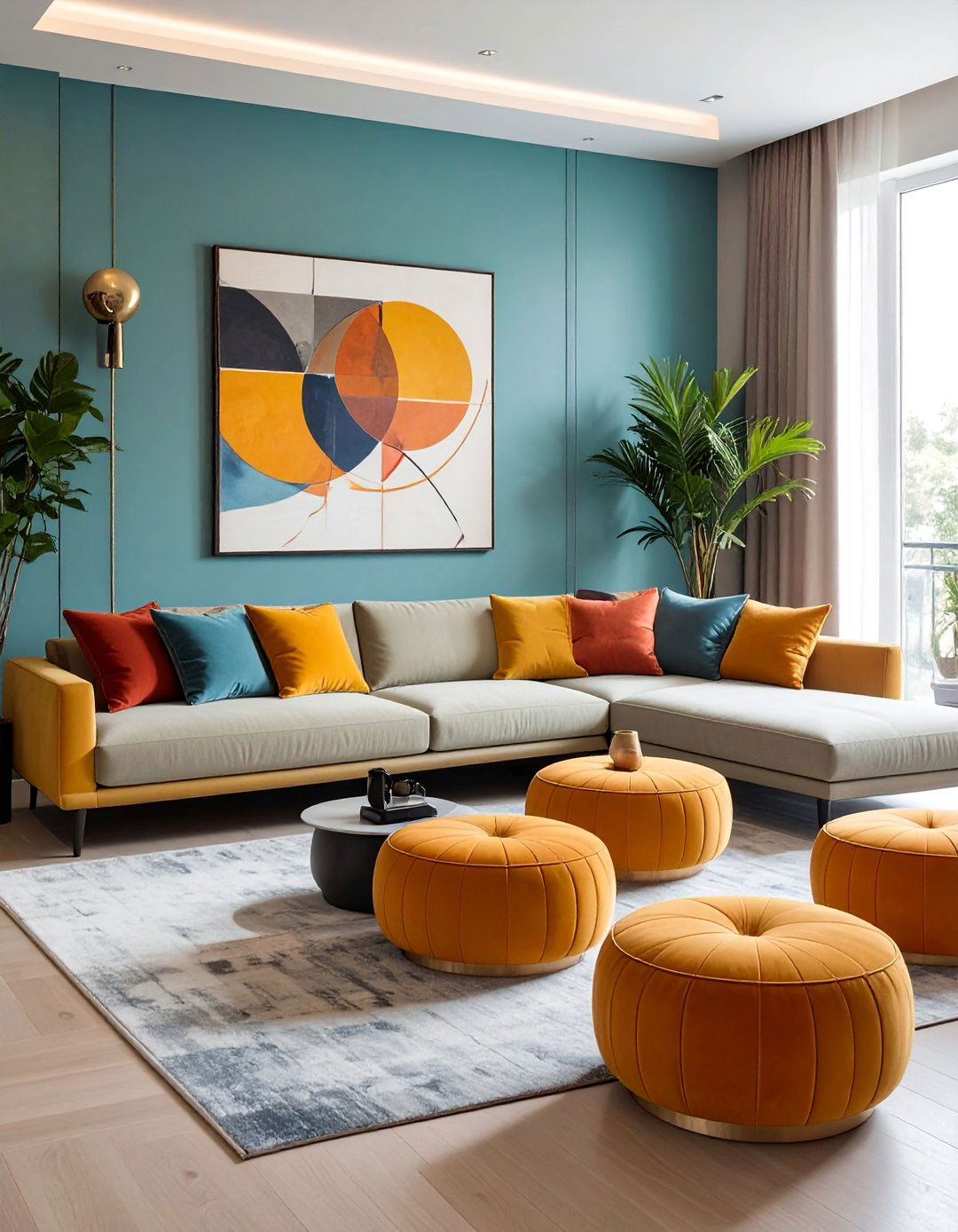 Sectional with Ottoman Flexibility - 30 Small Living Room Sectional Layout Ideas