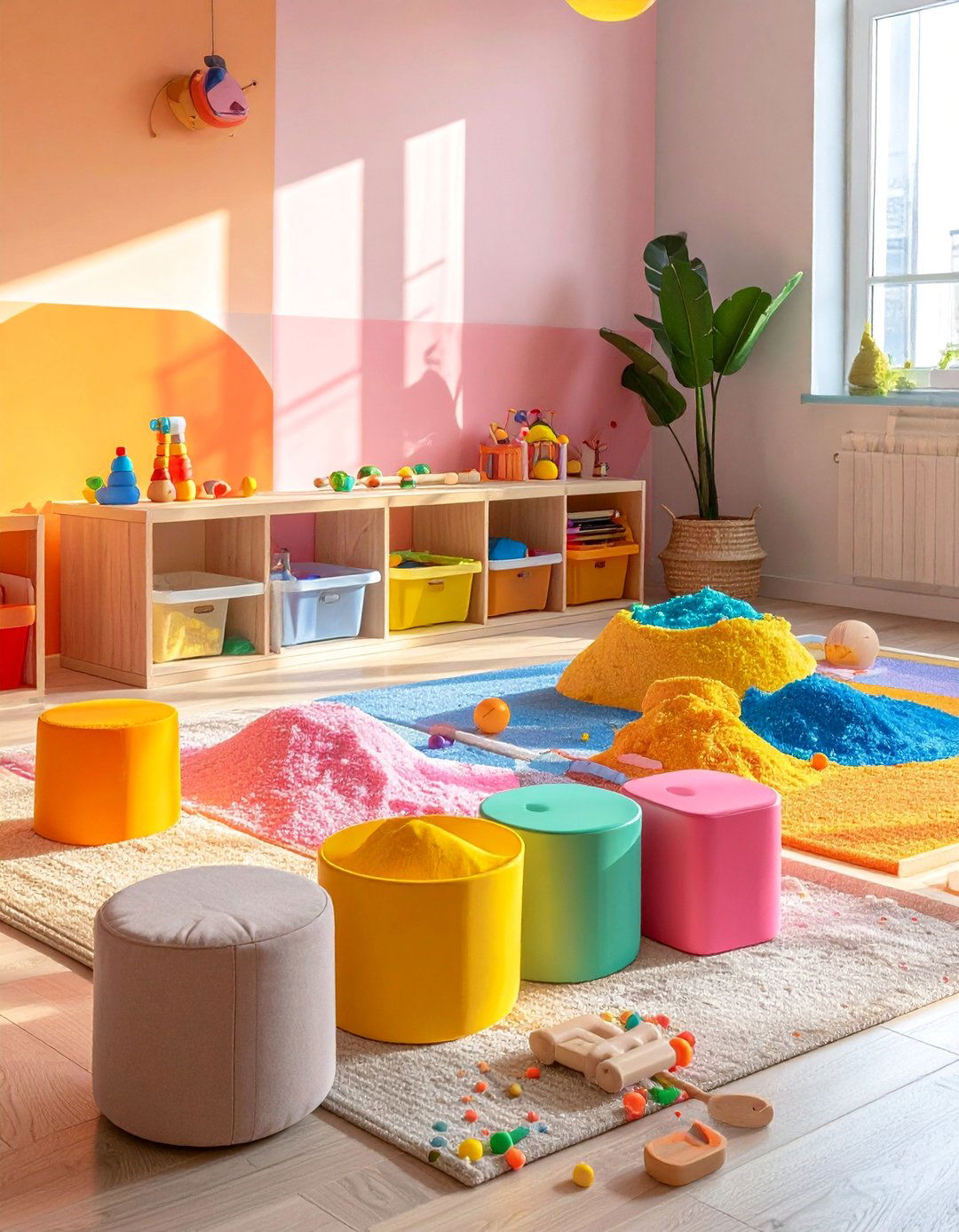 Sensory Exploration Area - 40 Fun and Functional Playroom Ideas for Kids