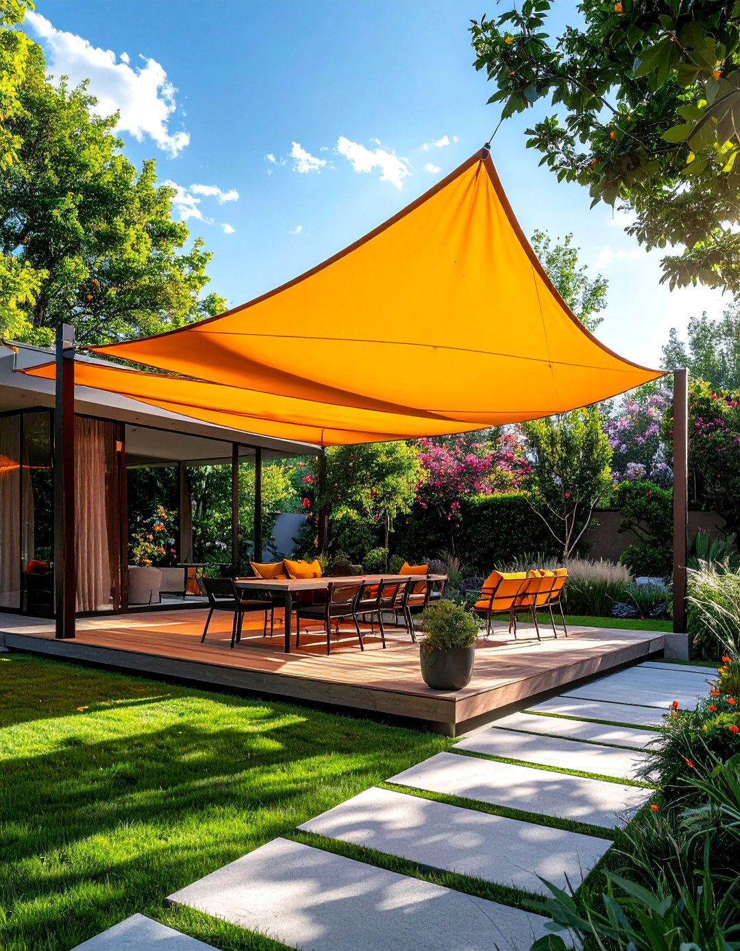 Shade Sail Systems - 20 Garden Shade Ideas for a Cool and Comfortable Outdoor Space