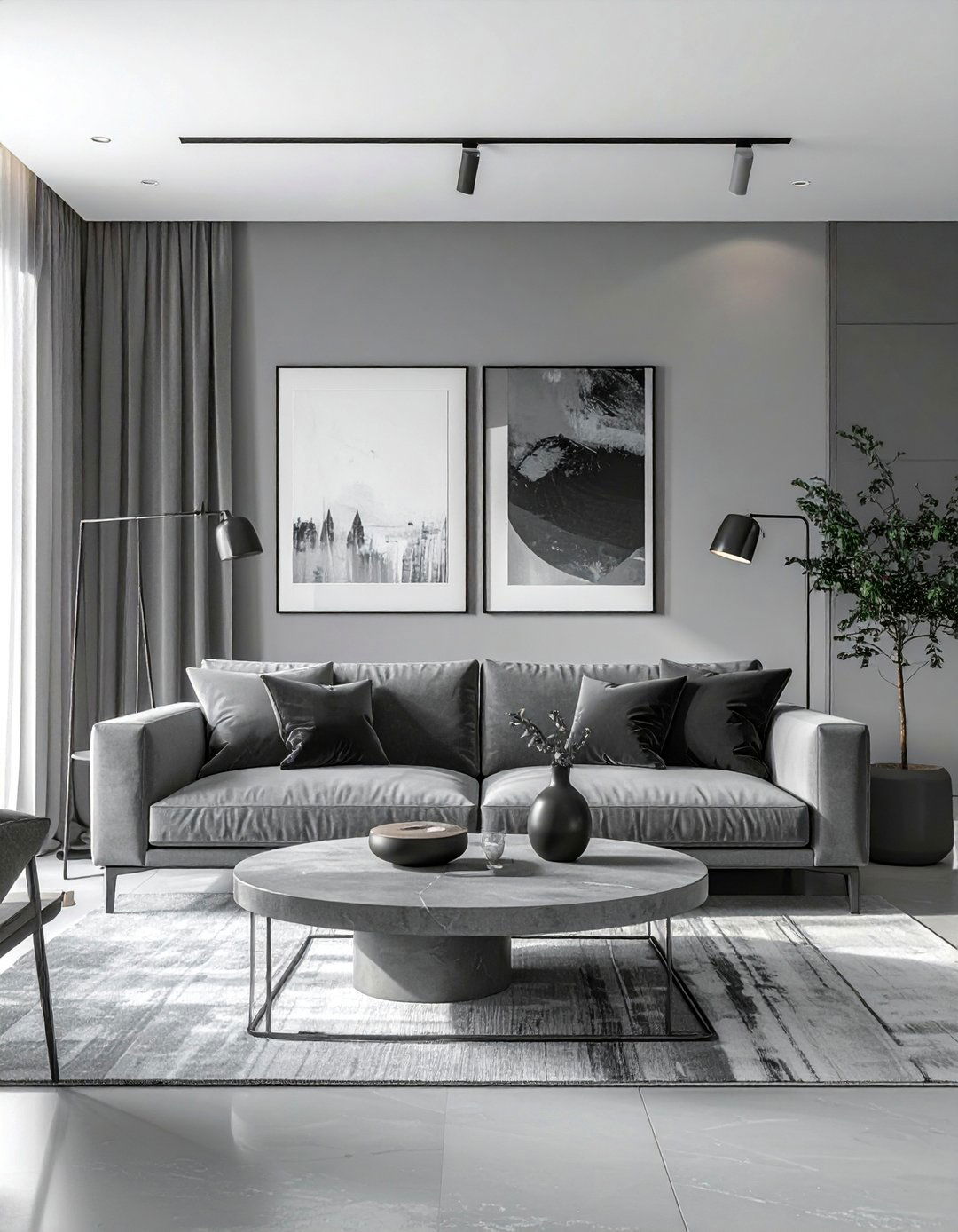 Shades of Gray Monochromatic Living Room - 25 Monochromatic Living Room Ideas for a Cohesive Look