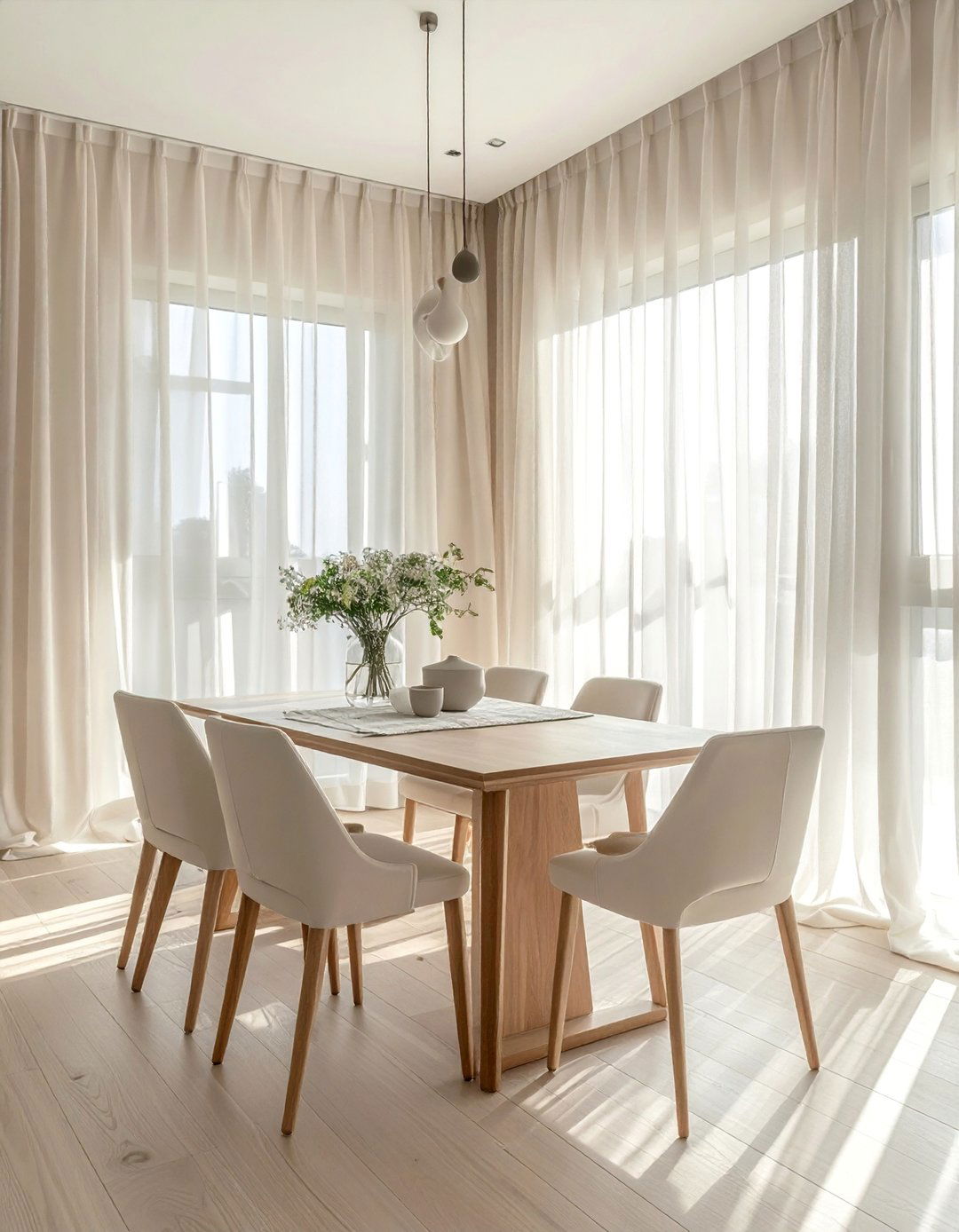 Sheer Curtains for Natural Light Filtering - 25 Dining Room Window Ideas for a Bright and Airy Space