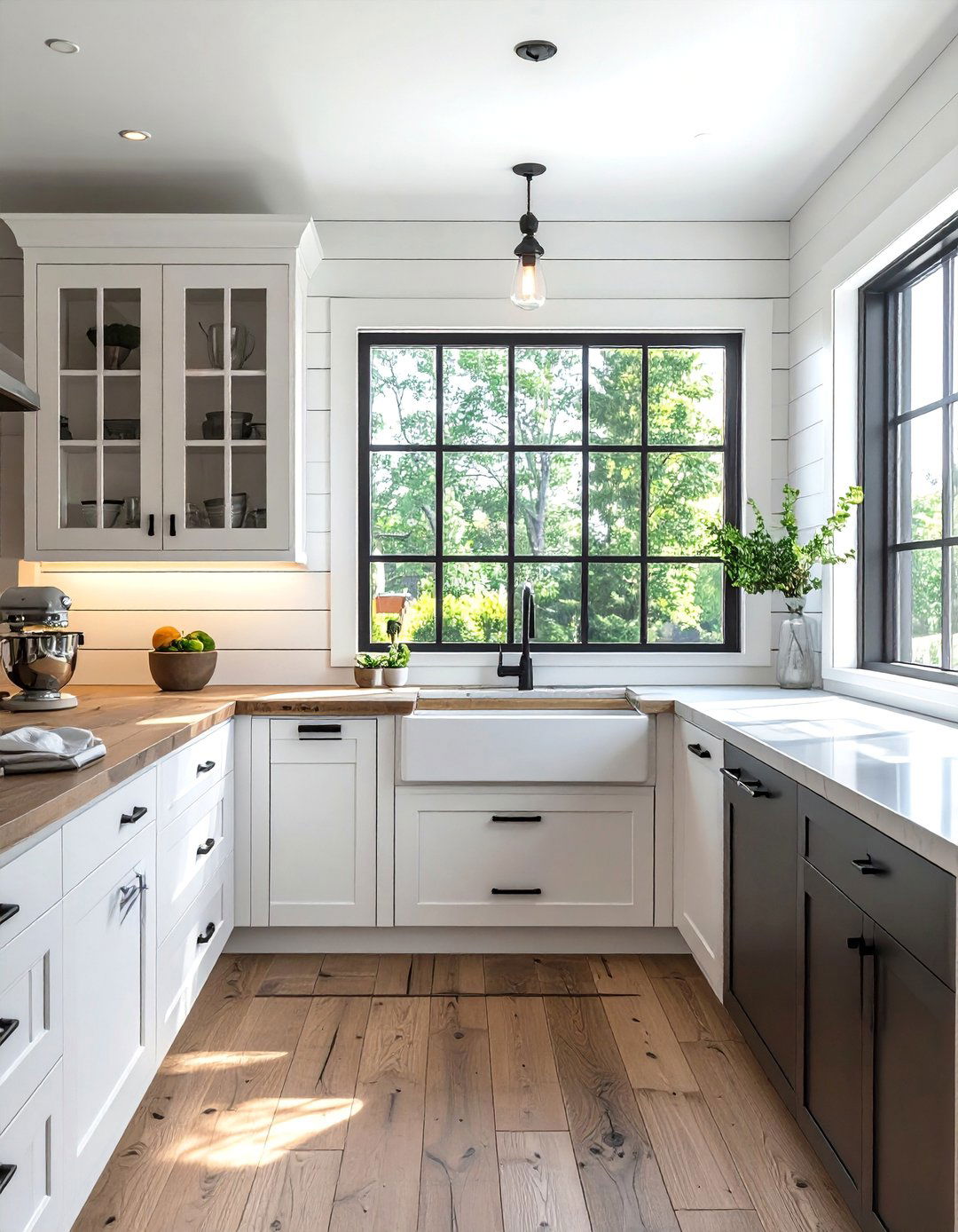 Shiplap Backsplash Around a Window - 30 Shiplap Backsplash Ideas for Your Kitchen Makeover