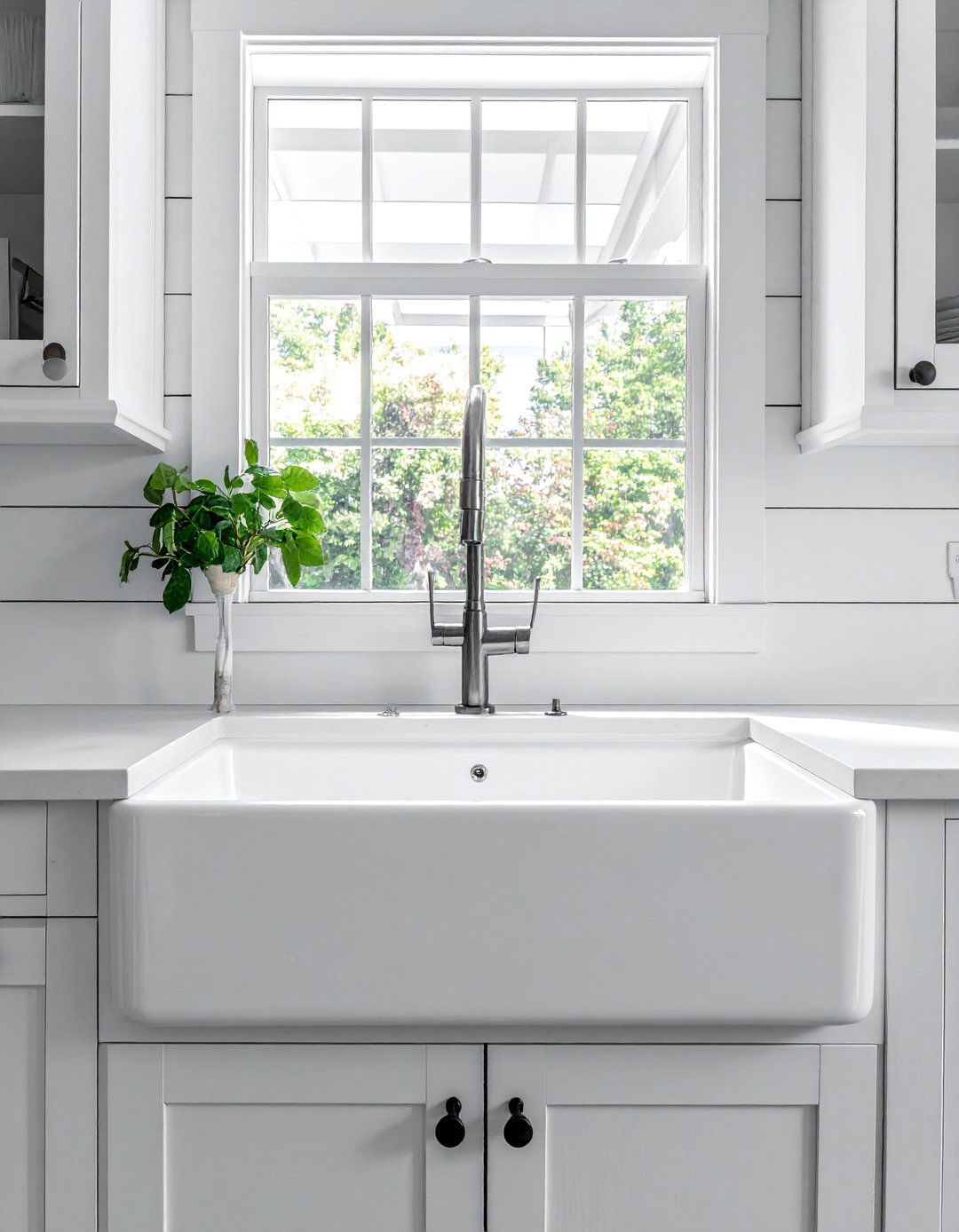 Shiplap Backsplash Behind a Farmhouse Sink - 30 Shiplap Backsplash Ideas for Your Kitchen Makeover