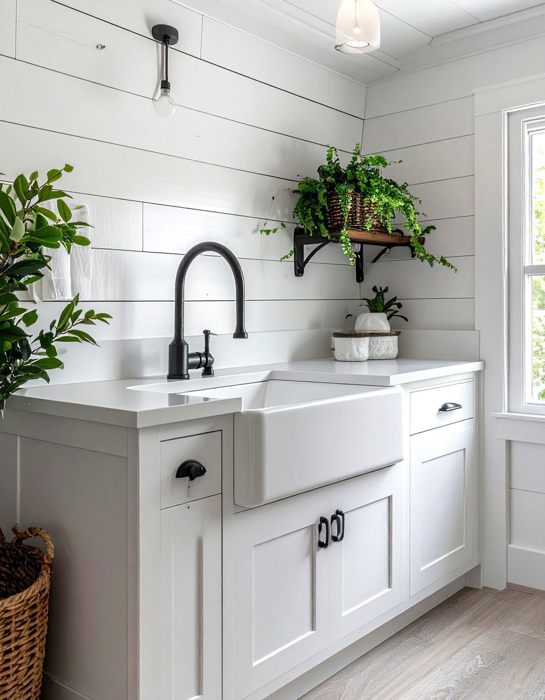 Shiplap Backsplash for a Laundry Room Sink - 20 Shiplap Laundry Room Ideas for a Cozy Feel