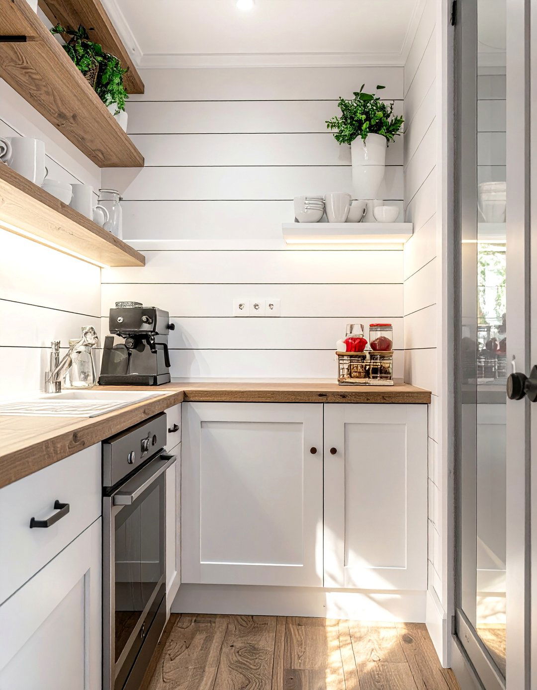 Shiplap Backsplash in a Butlers Pantry - 30 Shiplap Backsplash Ideas for Your Kitchen Makeover