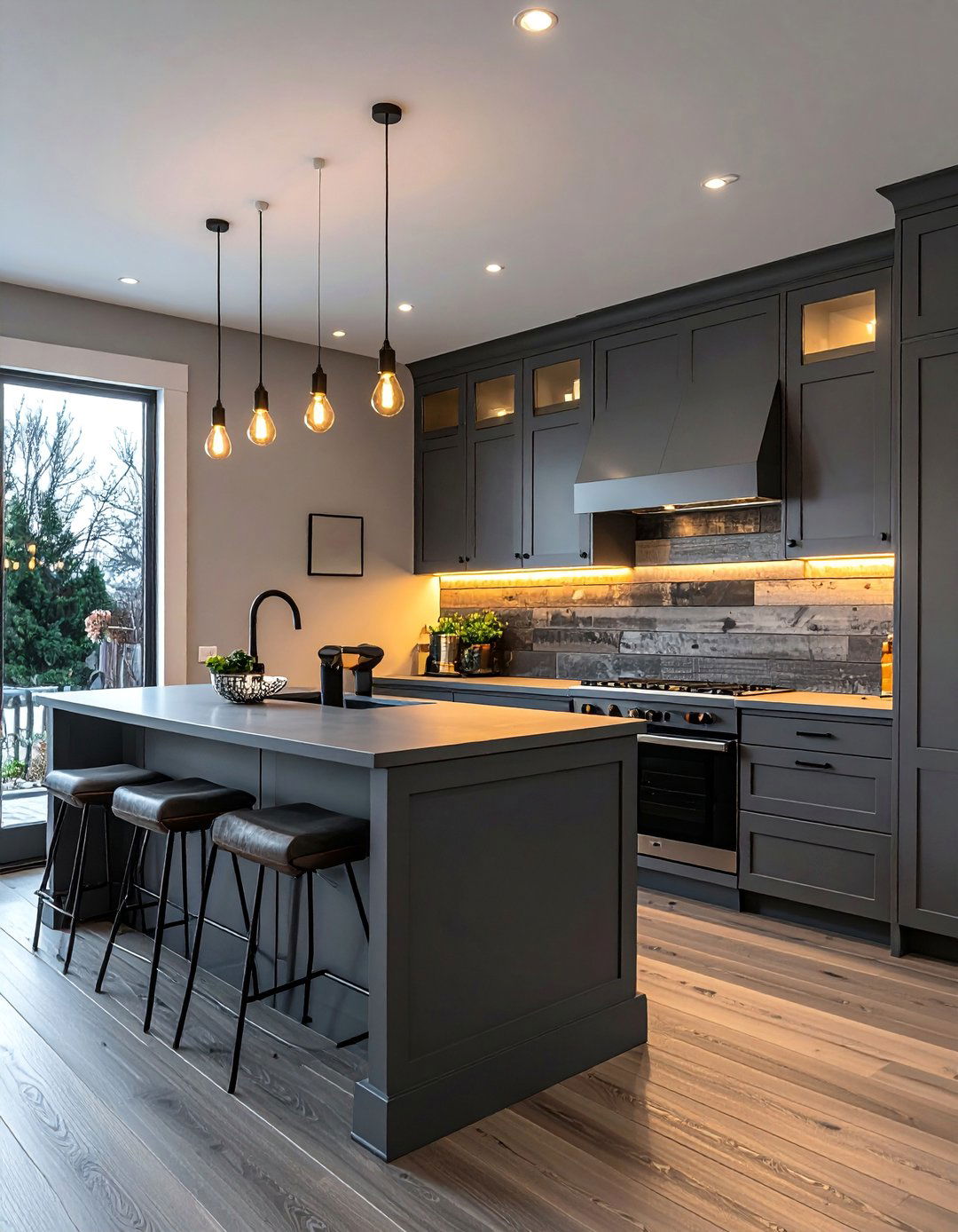 Shiplap Backsplash with Under Cabinet Lighting - 30 Shiplap Backsplash Ideas for Your Kitchen Makeover