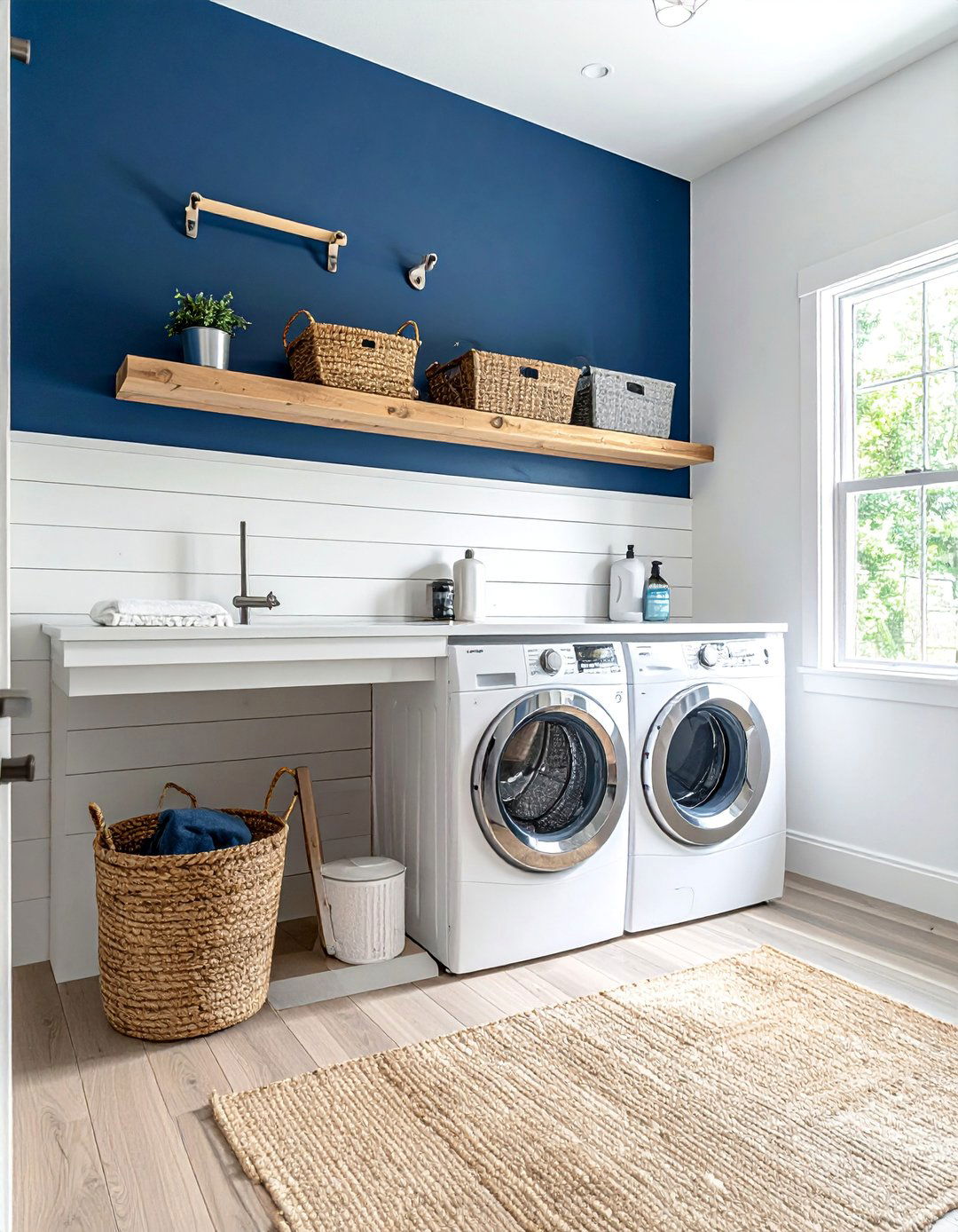 Shiplap Half Wall Laundry Room - 20 Shiplap Laundry Room Ideas for a Cozy Feel
