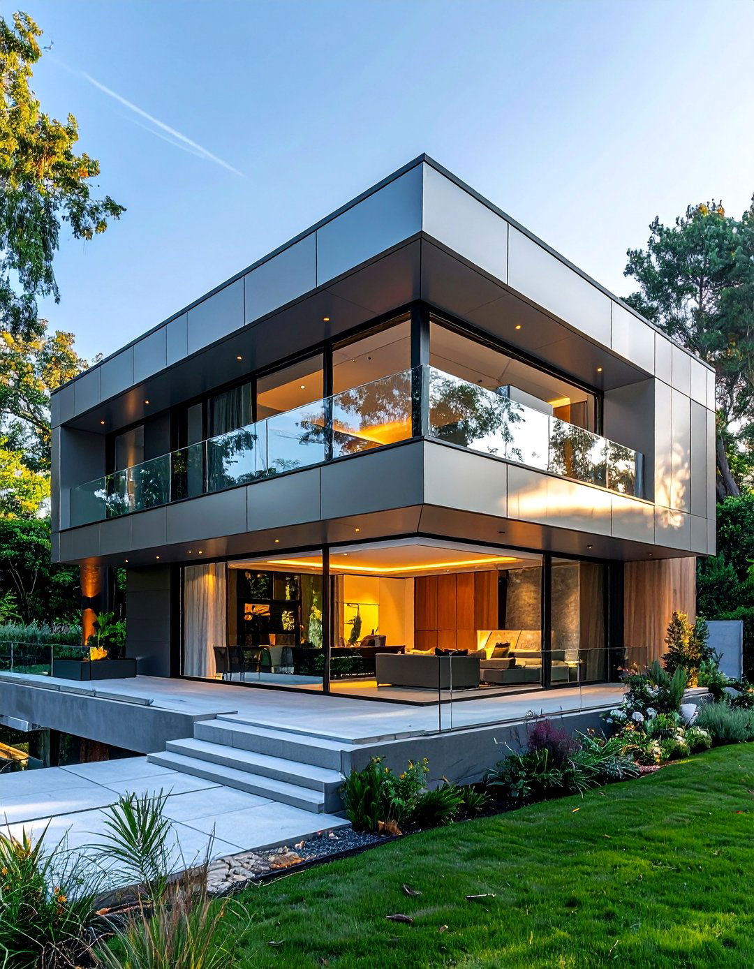 Silver Gray Metallic Finish - 40 Gray Exterior House Paint Ideas for Modern Homes