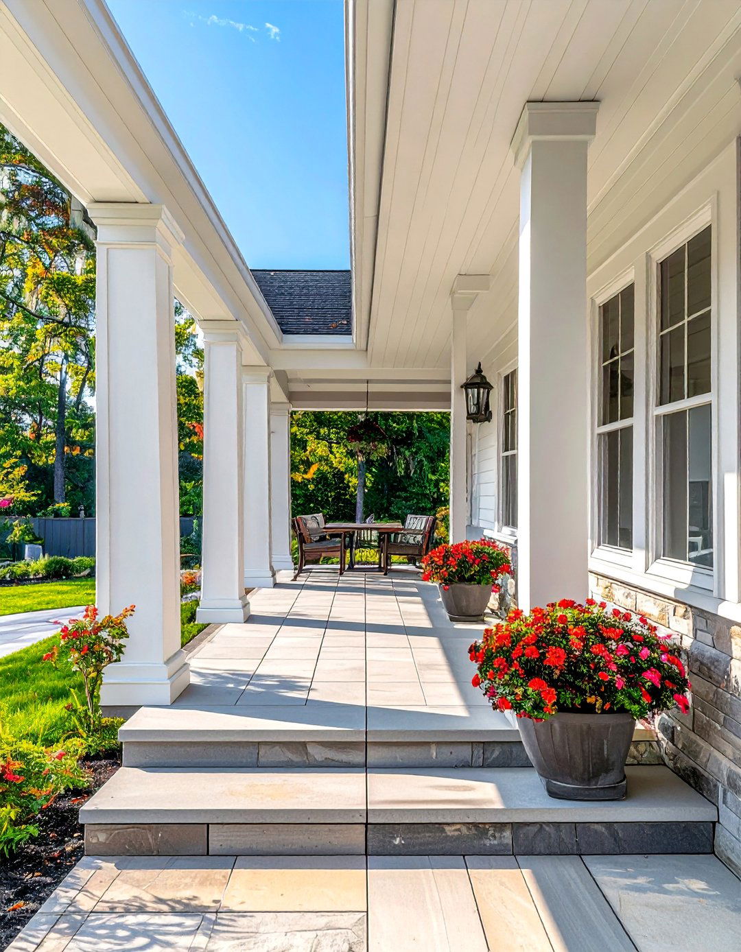 Simple and Elegant Column Designs for a Transitional Home Exterior - 30 Transitional Home Exterior Ideas for Modern Appeal