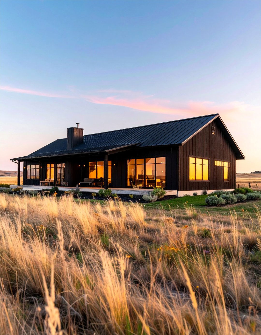 Single Story Ranch Style Layout - 40 Black Modern Farmhouse Exterior Design Ideas for a Sleek Look