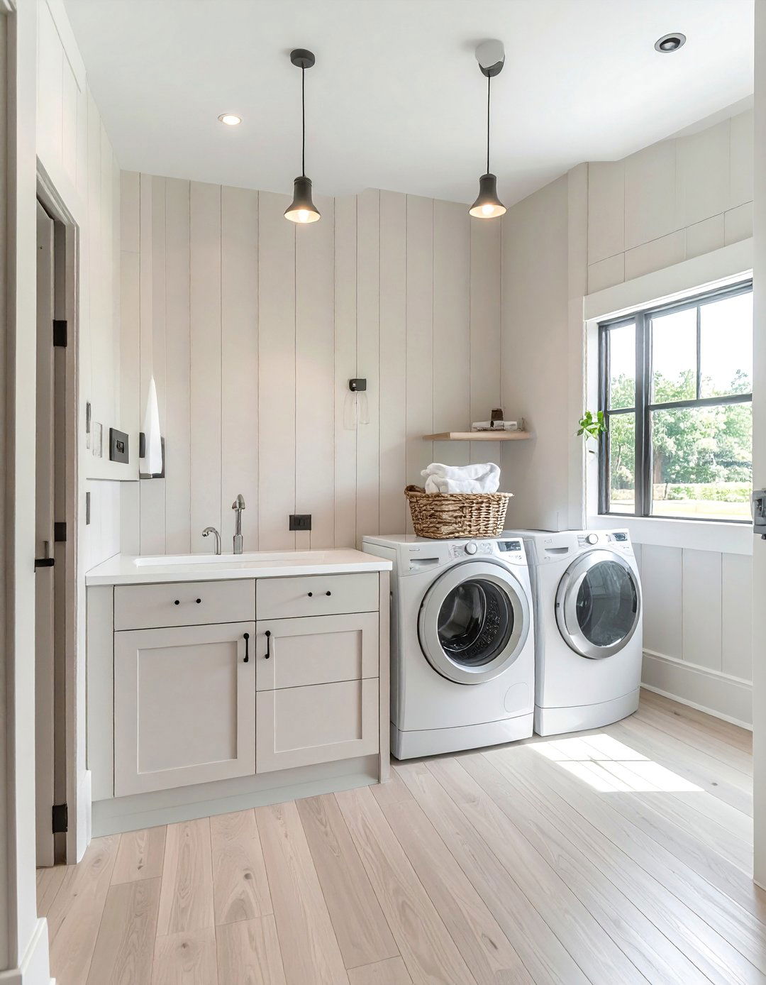 Skinny Shiplap for a Refined Laundry Room - 20 Shiplap Laundry Room Ideas for a Cozy Feel