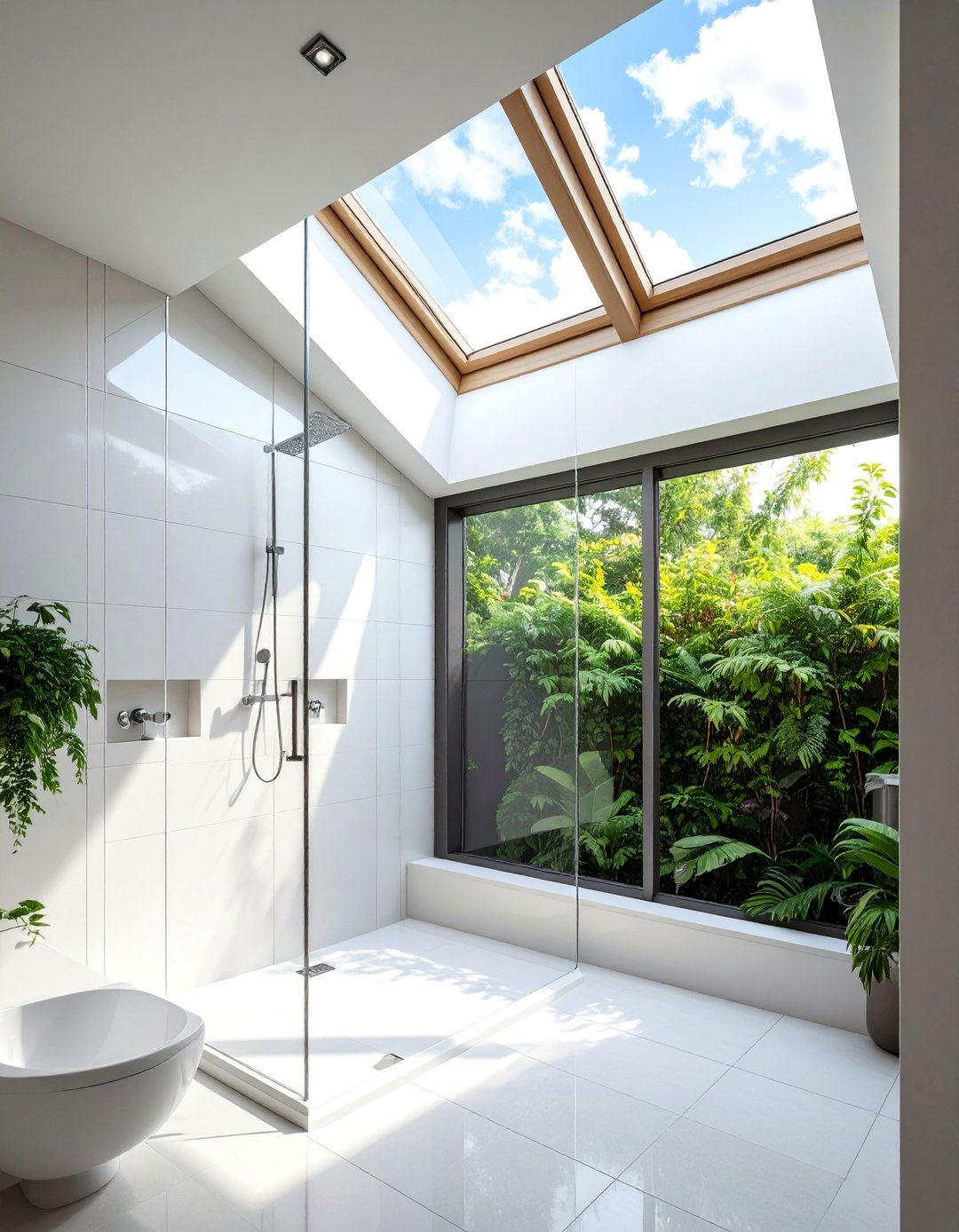 Skylight Shower Solutions - 30 Shower Window Ideas to Brighten Up Your Bathroom