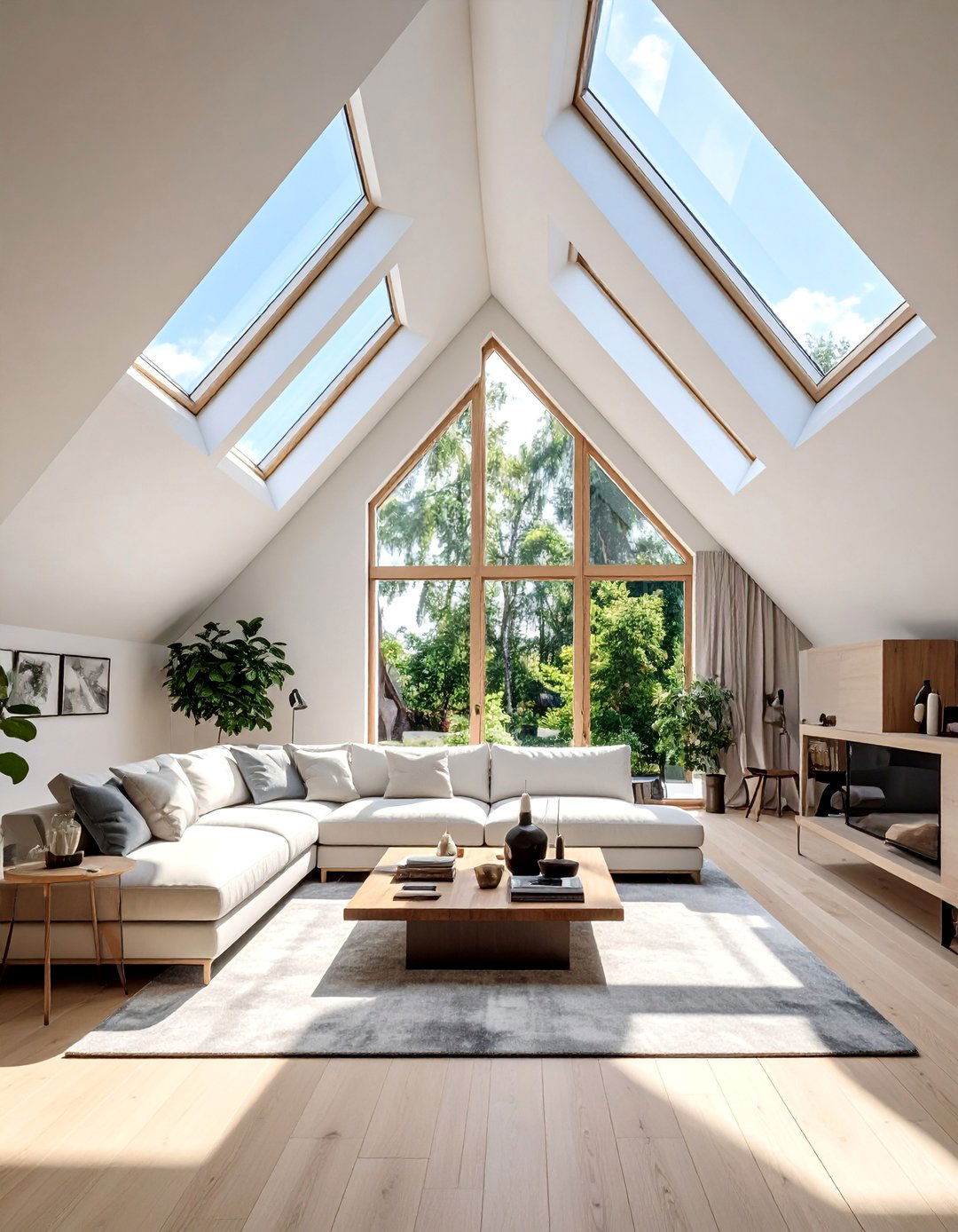 Skylights in a Vaulted Ceiling Living Room - 20 Open Concept Vaulted Ceiling Living Room Ideas