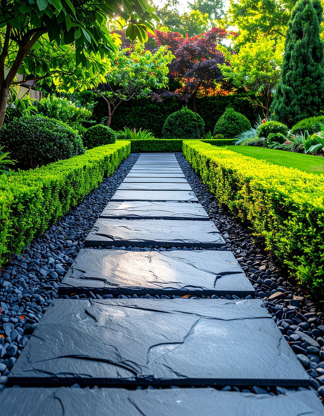 Slate Chip Garden Path - 30 Garden Path Ideas to Enhance Your Outdoor Space