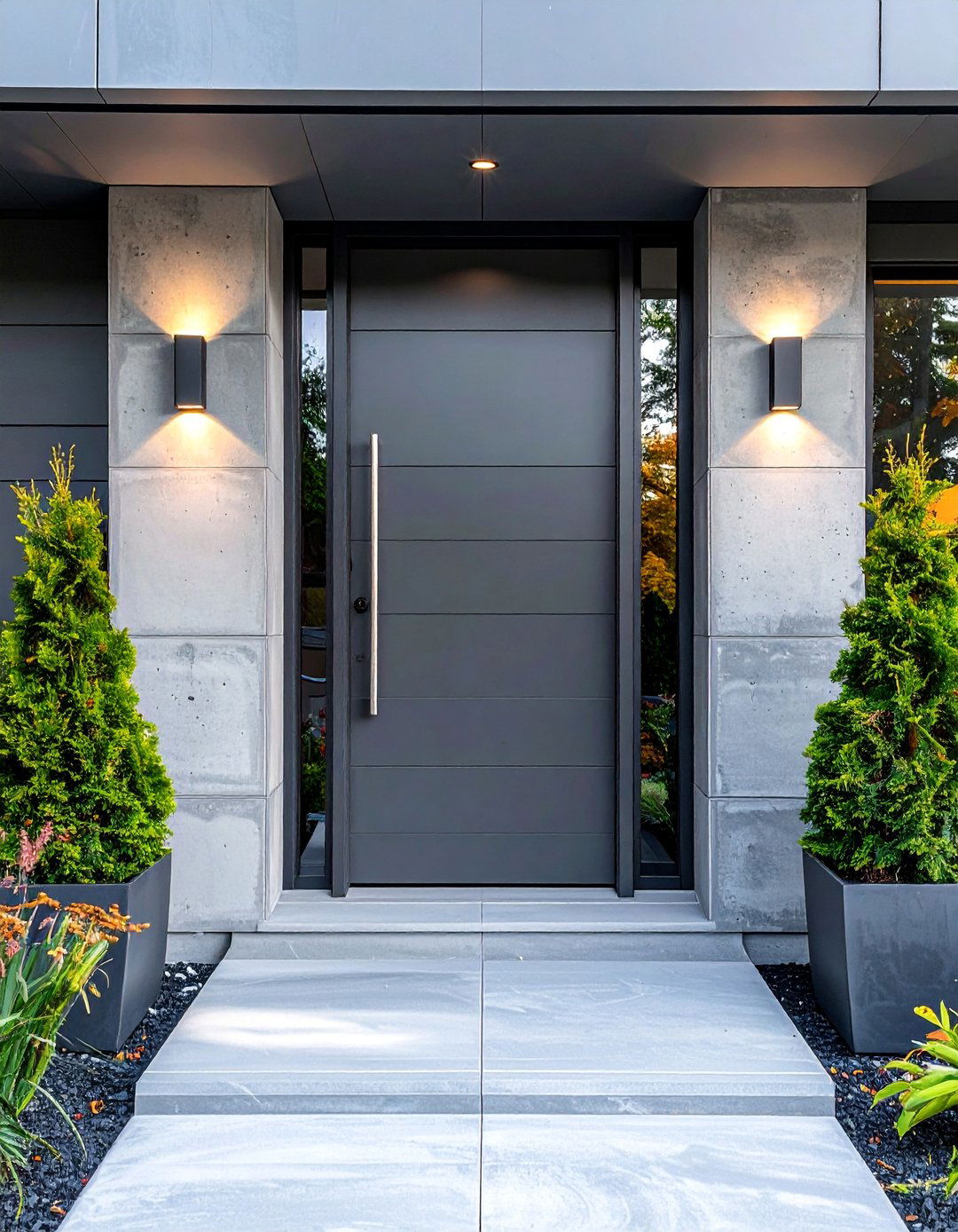 Slate Grey Front Door in a High Gloss Finish - 25 Grey Front Door Ideas for a Stylish Entrance