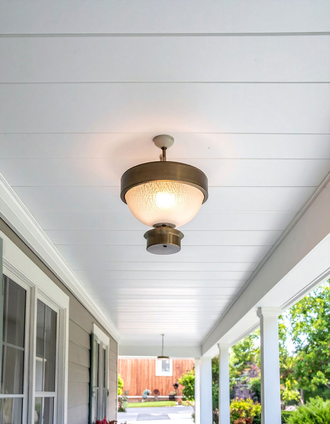 Sleek Flush Mount Ceiling Lights - 20 Front Porch Lighting Ideas to Enhance Your Home's Curb Appeal